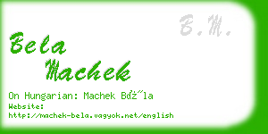 bela machek business card